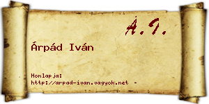 Árpád Iván névjegykártya