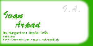 ivan arpad business card